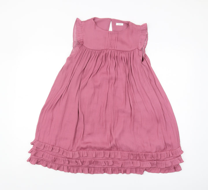Next Girls Pink Knee Length Shift Dress, Size 10 Years