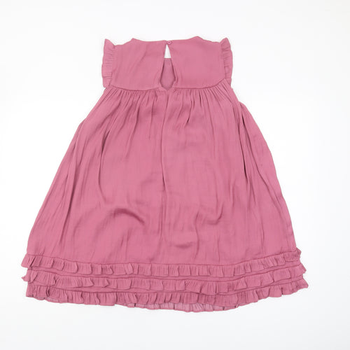 Next Girls Pink Knee Length Shift Dress, Size 10 Years