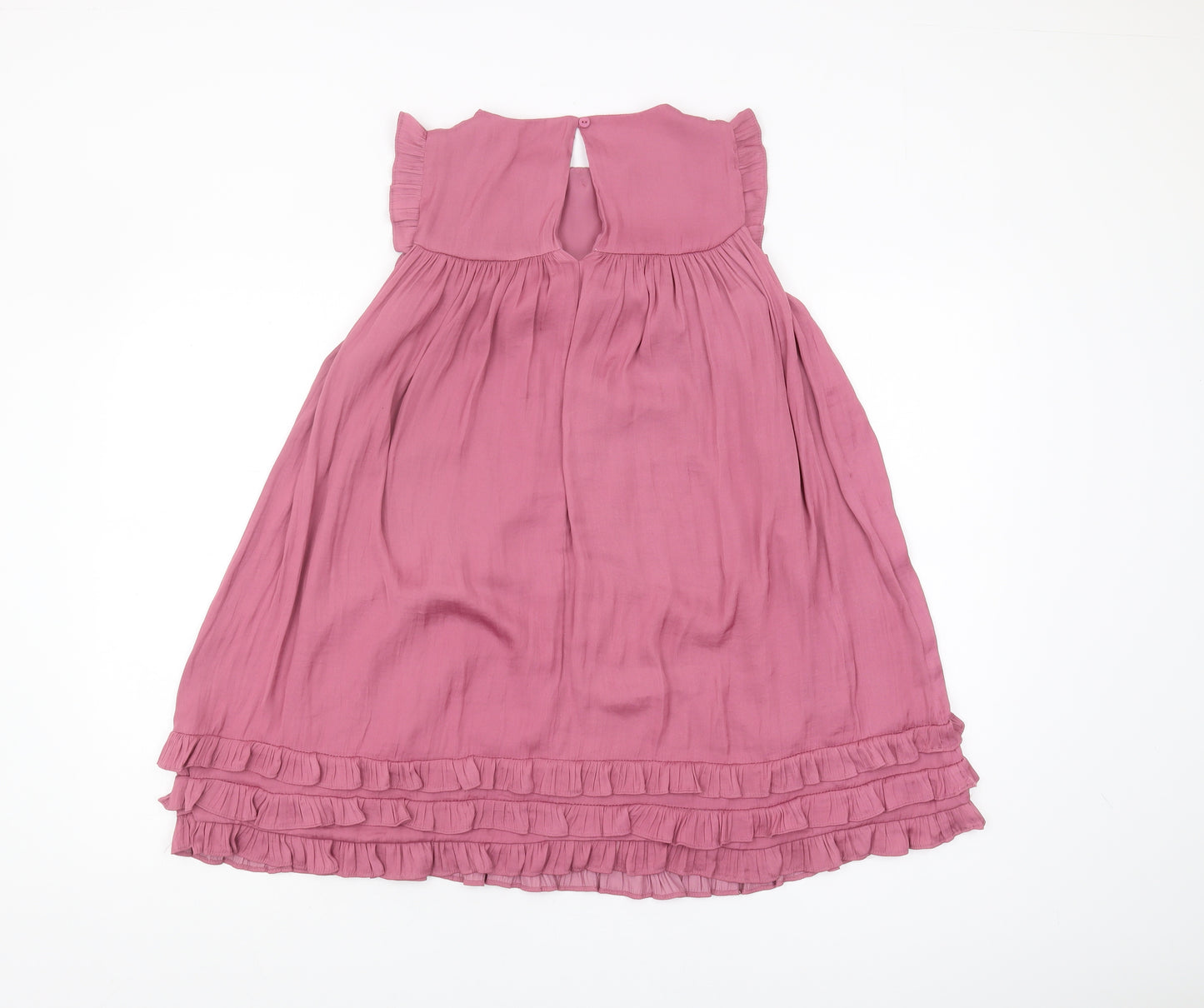 Next Girls Pink Knee Length Shift Dress, Size 10 Years