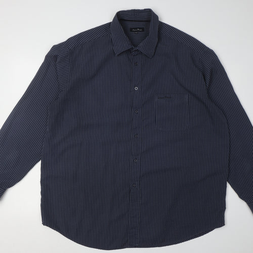James Pringle Men's Blue 2XL Striped Long Sleeve Shirt