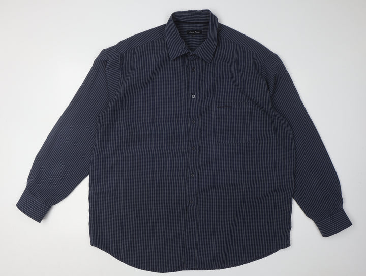 James Pringle Men's Blue 2XL Striped Long Sleeve Shirt