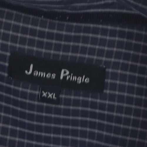 James Pringle Men's Blue 2XL Striped Long Sleeve Shirt