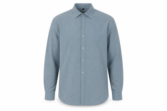 Front view of Lakeland Men's Blue Long Sleeve Button-Up Shirt S