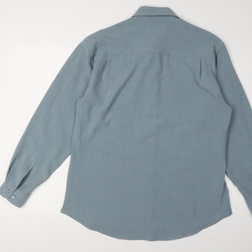 Lakeland Men's Blue Long Sleeve Button-Up Shirt S