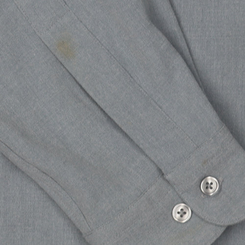 Lakeland Men's Blue Long Sleeve Button-Up Shirt S