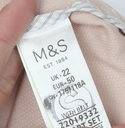 Marks and Spencer Women's Beige Long Belted Overcoat
