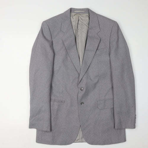 St Michael Men's Grey Blazer Size 40 Long Two-Button