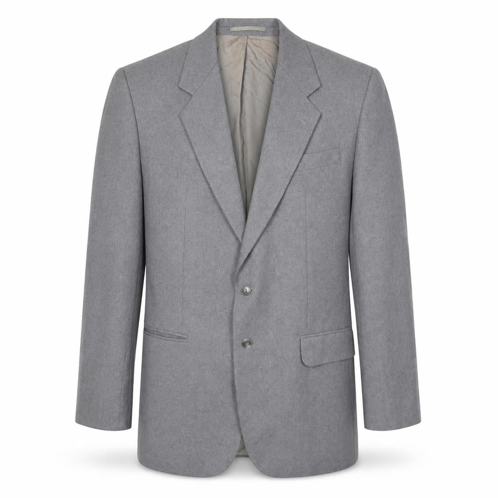 Front view of St Michael Men's Grey Blazer, size 40, Long Two-Button