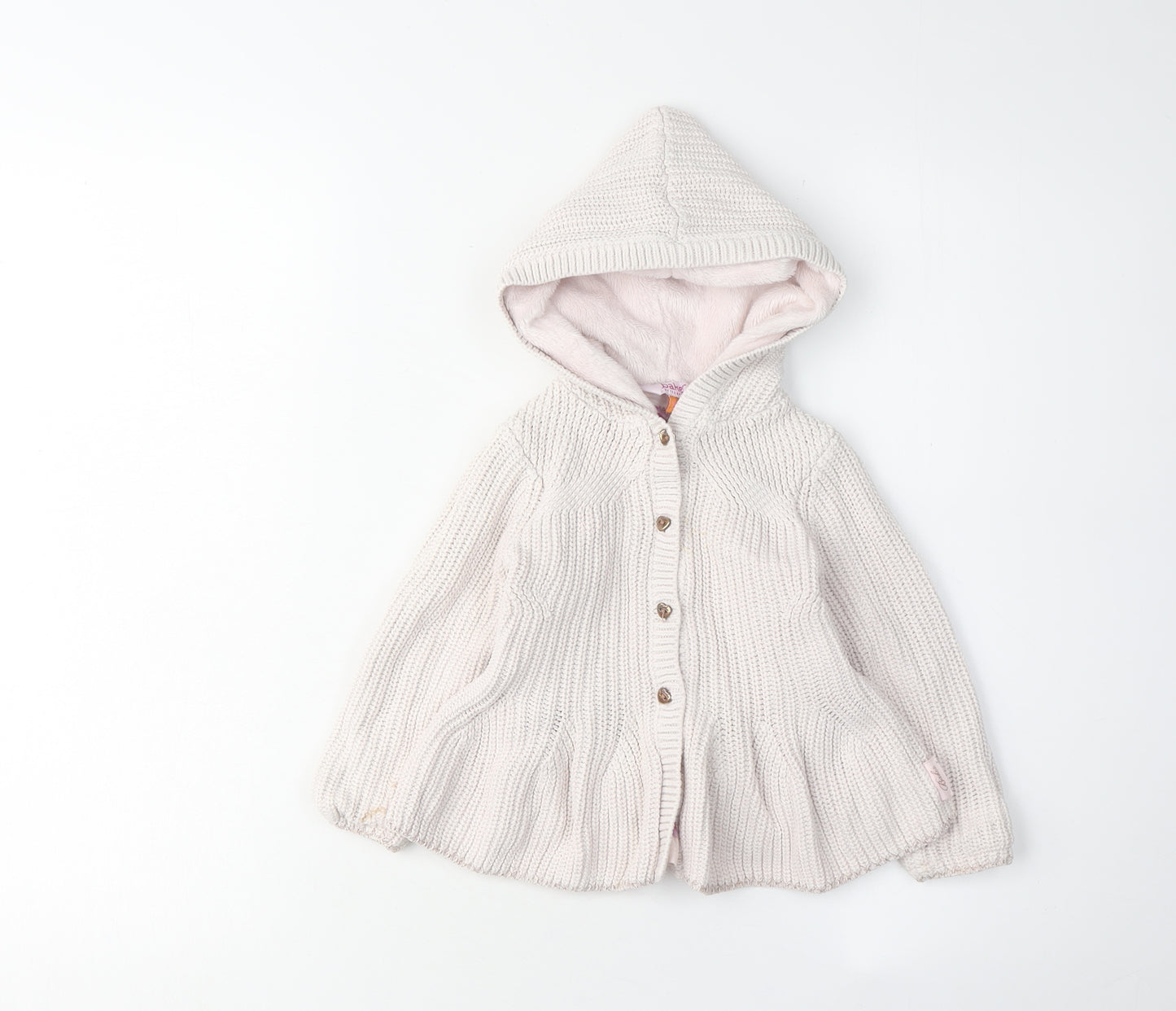 Baker by Ted Baker Girls Beige Cardigan 3-4 Years Hooded