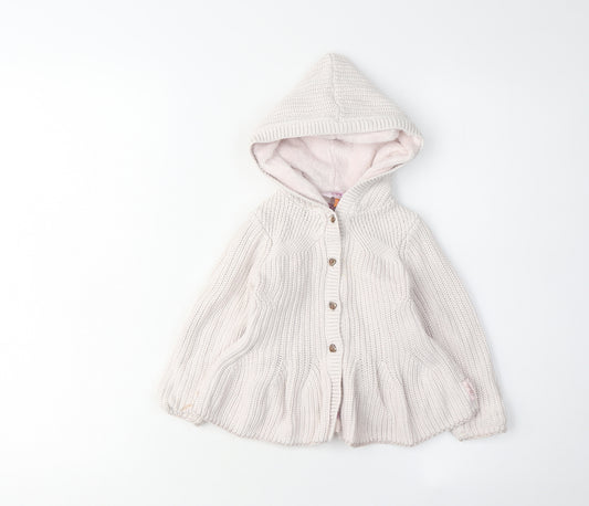 Baker by Ted Baker Girls Beige Cardigan 3-4 Years Hooded