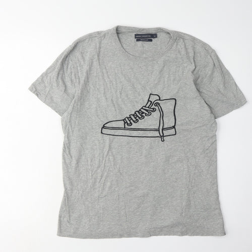 French Connection Men's Grey Graphic Print T-Shirt, M