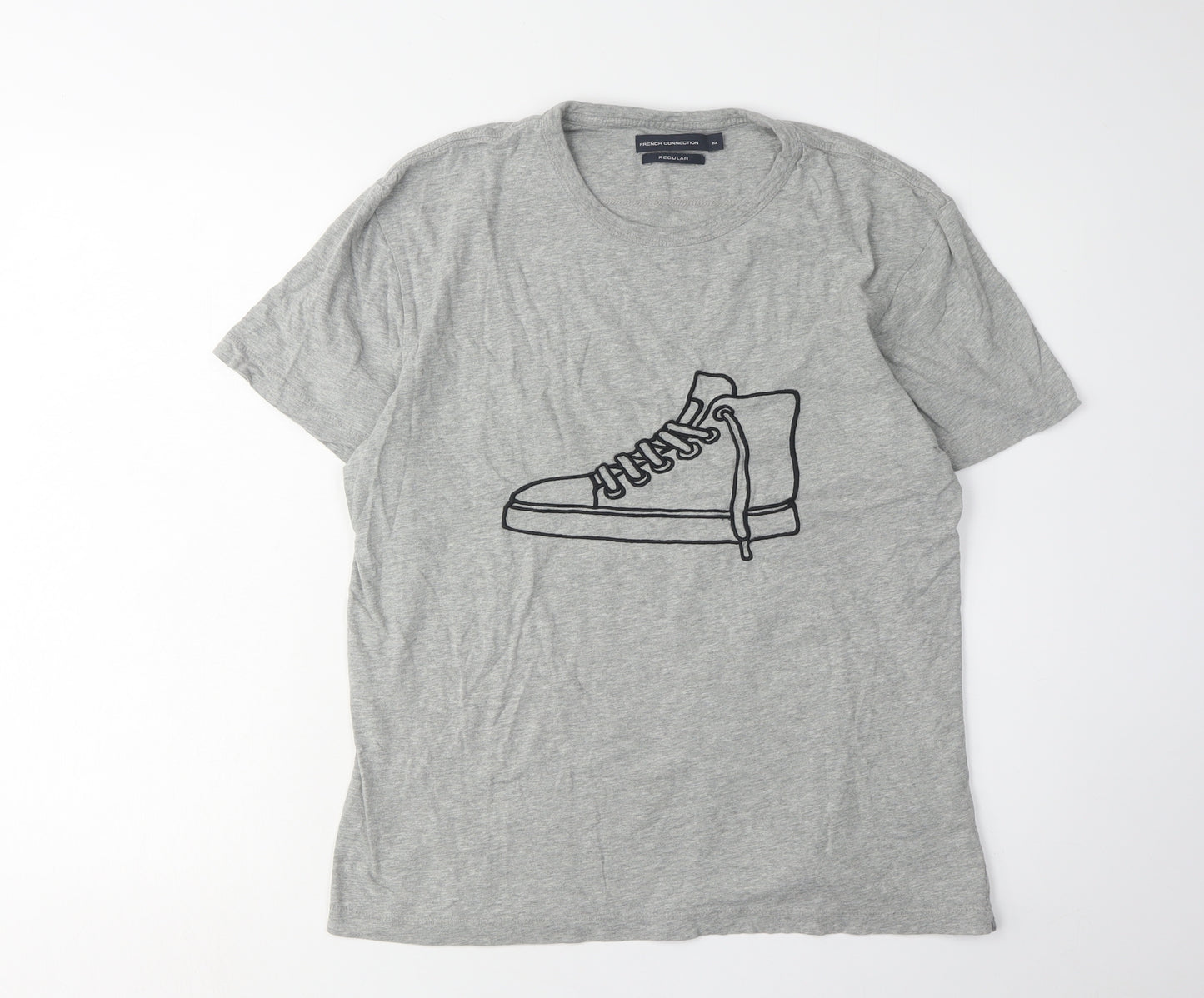 French Connection Men's Grey Graphic Print T-Shirt, M