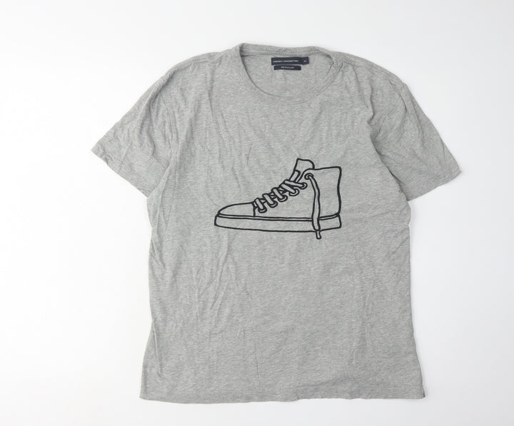French Connection Men's Grey Graphic Print T-Shirt, M