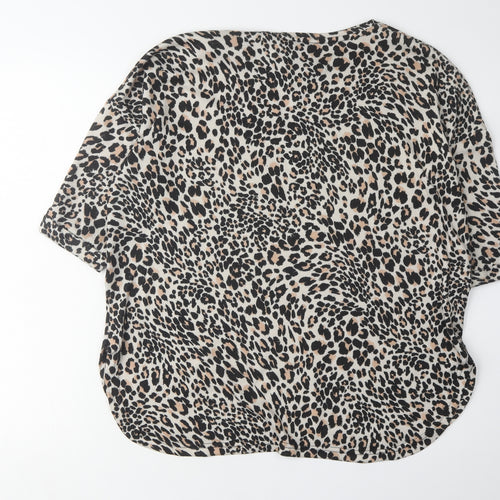 New Look Women's Multicoloured Animal Print Top