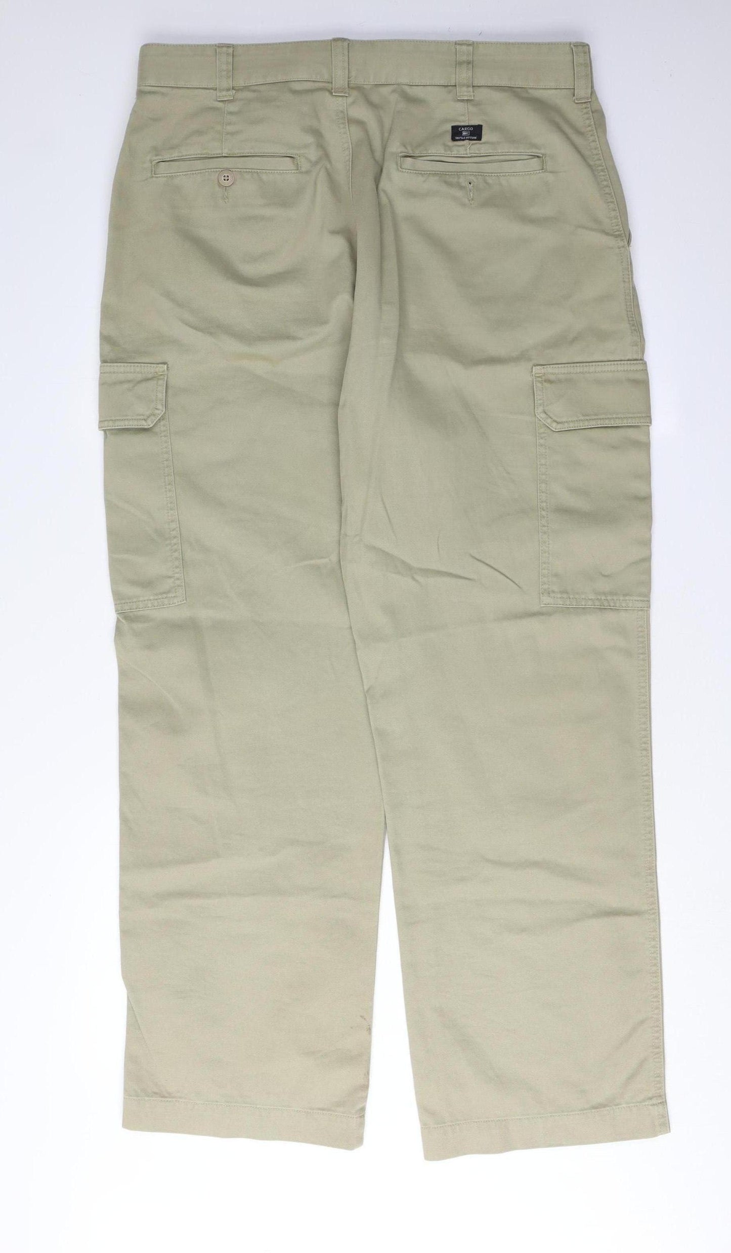 Marks and Spencer Men's Beige Cargo Trousers, 36, Casual