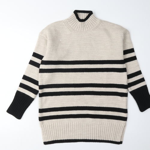 Next Women's XS Beige & Black Stripe Pullover Jumper