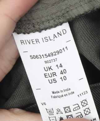 River Island Women's Green Joggers, Size 14, Casual Wear