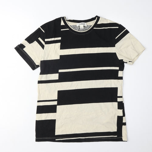 Soaked Women's Black Beige Geometric T-Shirt S