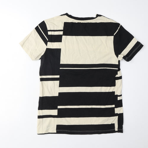 Soaked Women's Black Beige Geometric T-Shirt S