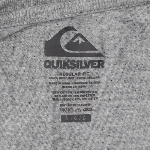 Quiksilver Men's Grey Graphic Print T-Shirt L