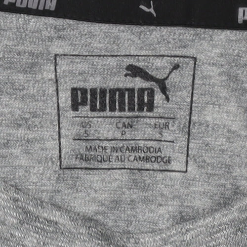 Puma Men's Grey T-Shirt, Size S, Logo Accents, Activewear
