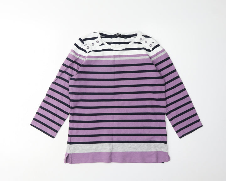 Isle Essentials Women's Striped Multicoloured T-Shirt 10-12