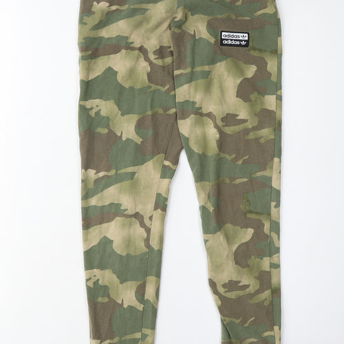Adidas Girls Green Camouflage Ankle Leggings Size 8