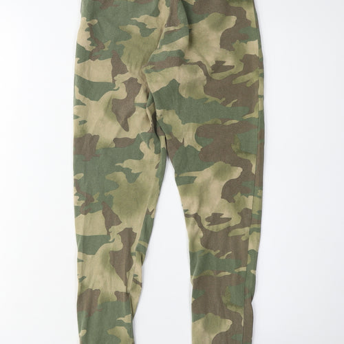 Adidas Girls Green Camouflage Ankle Leggings Size 8