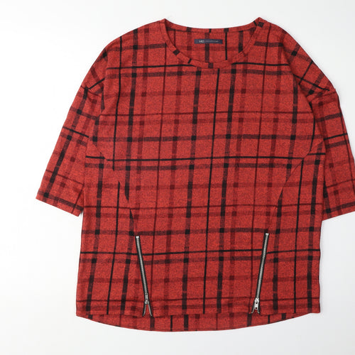 Marks and Spencer Women's Red Plaid Top, Size 12