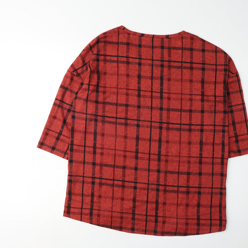 Marks and Spencer Women's Red Plaid Top, Size 12