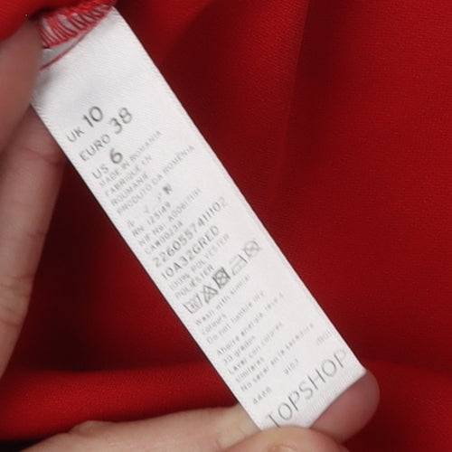 Topshop Women's Red Shift Dress Size 10