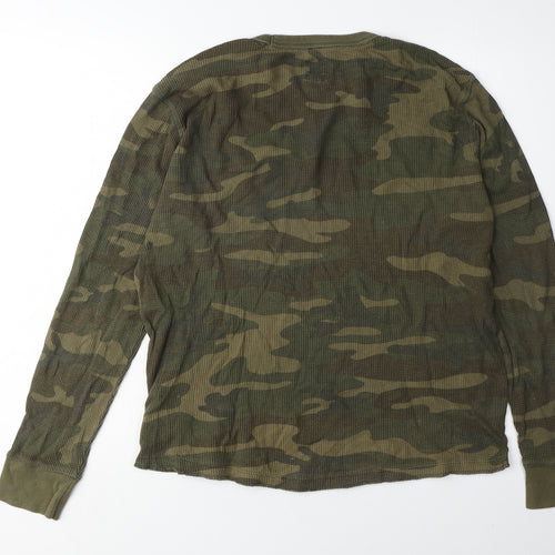 GAP Men's Green Camo Long Sleeve T-Shirt Size M
