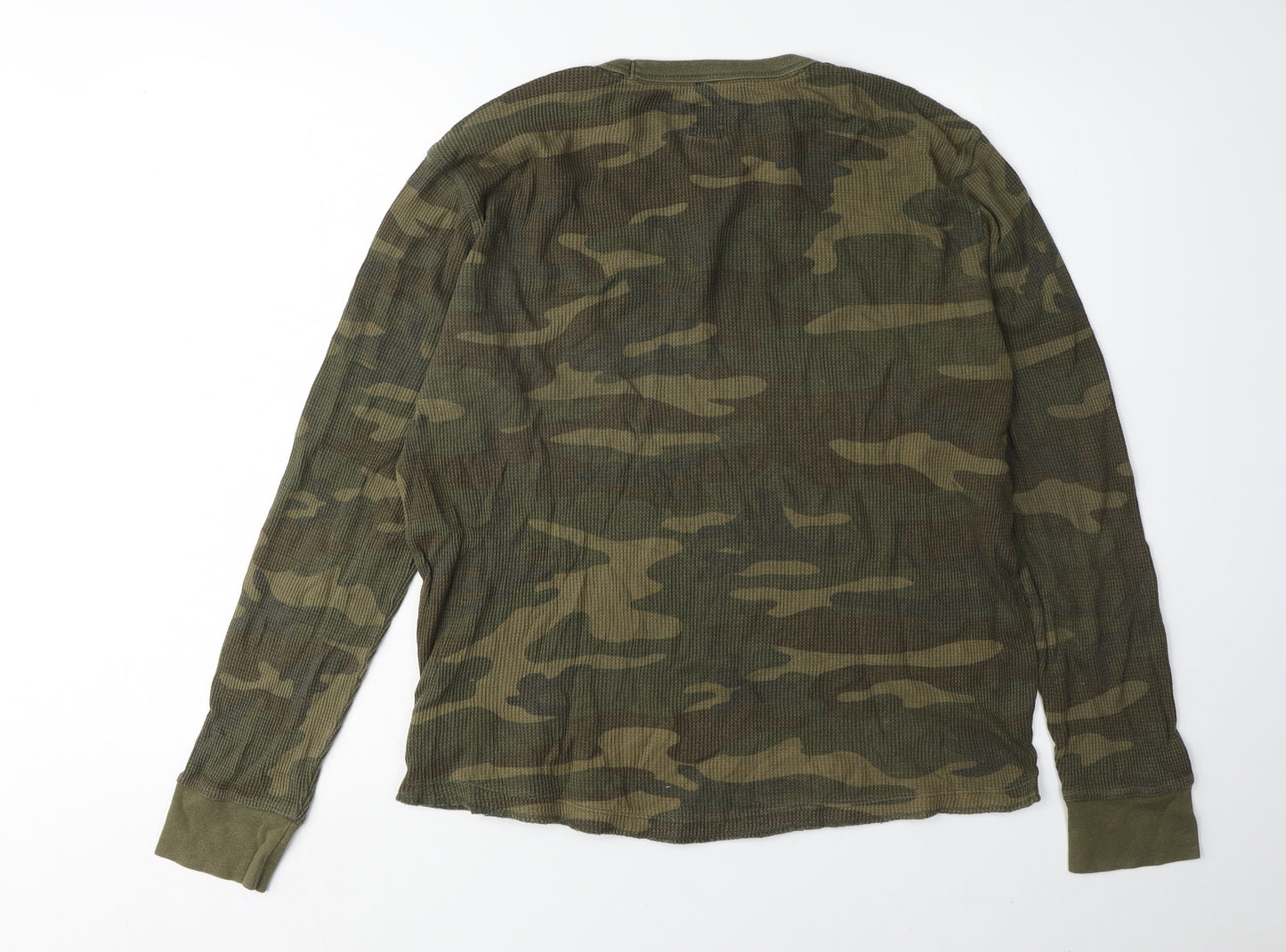 GAP Men's Green Camo Long Sleeve T-Shirt Size M