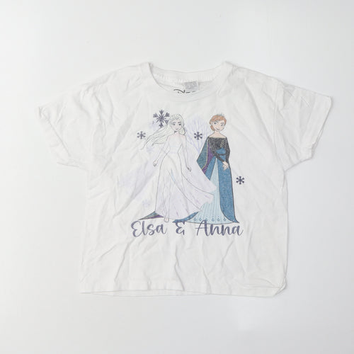 Disney Girls Elsa & Anna T-Shirt 3-4 Years White