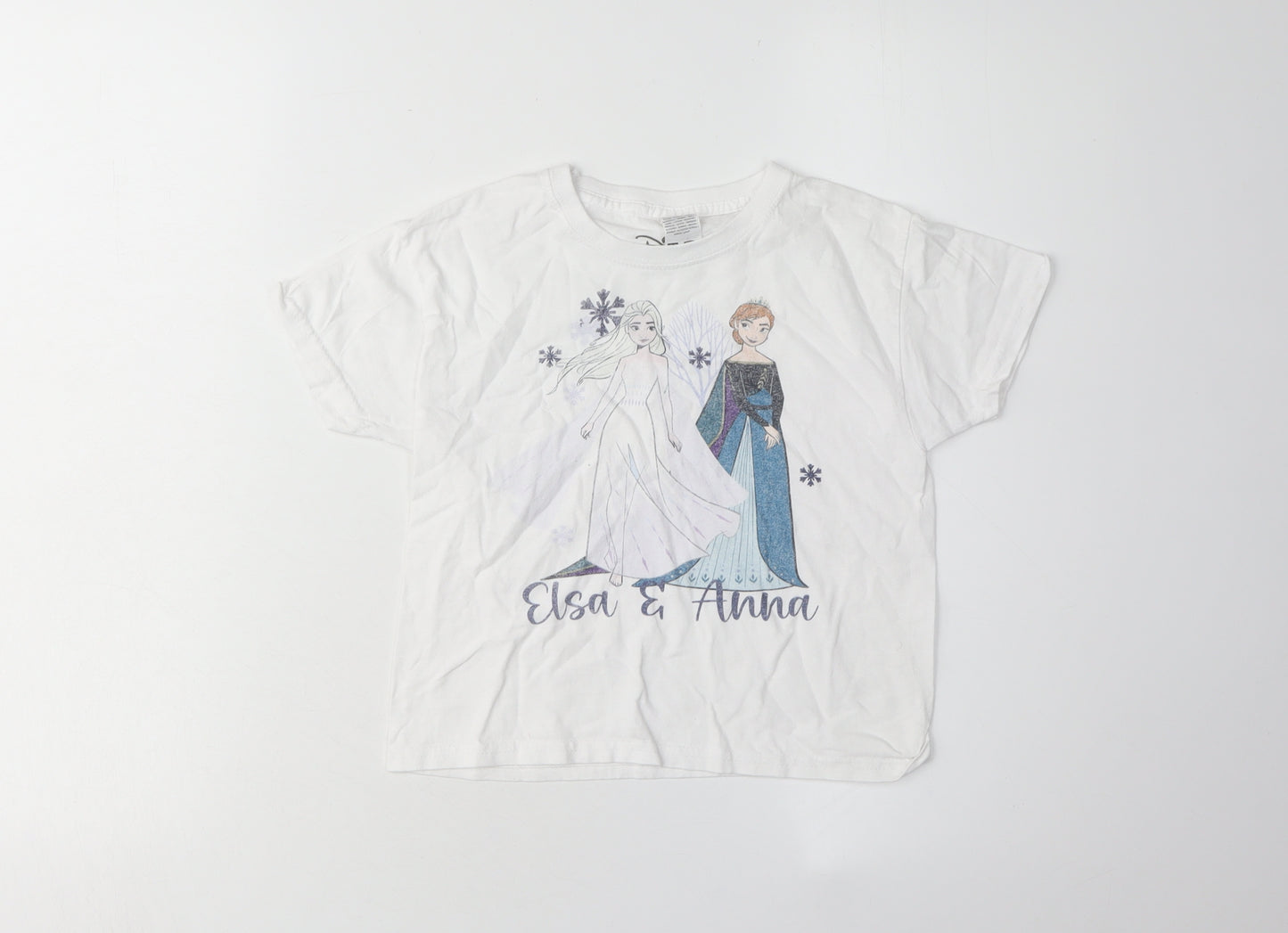 Disney Girls Elsa & Anna T-Shirt 3-4 Years White