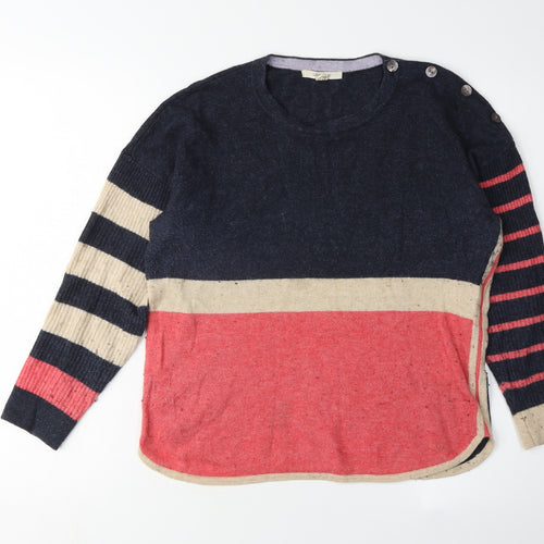 White Stuff Women's Blue Striped Pullover Jumper Size 10