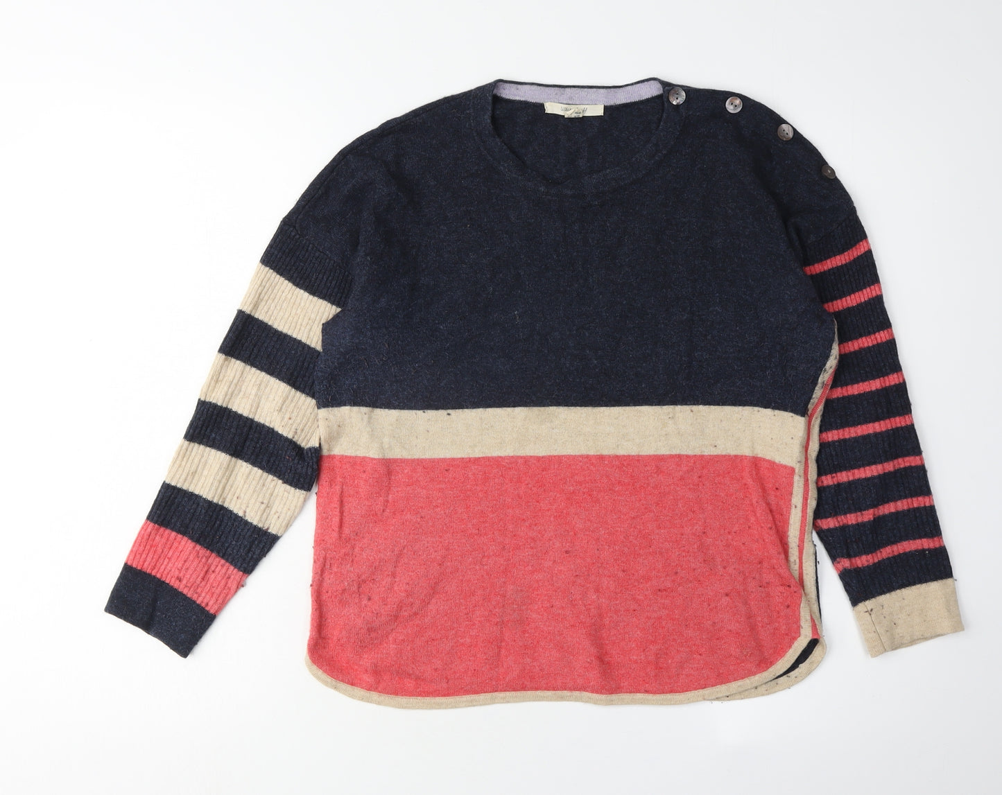 White Stuff Women's Blue Striped Pullover Jumper Size 10