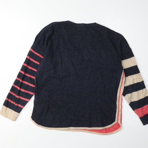 White Stuff Women's Blue Striped Pullover Jumper Size 10