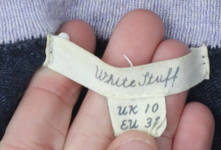 White Stuff Women's Blue Striped Pullover Jumper Size 10