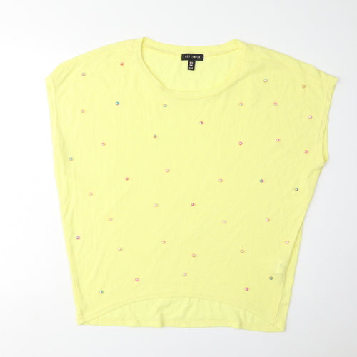 QED London Women's Yellow Beaded Top M/L