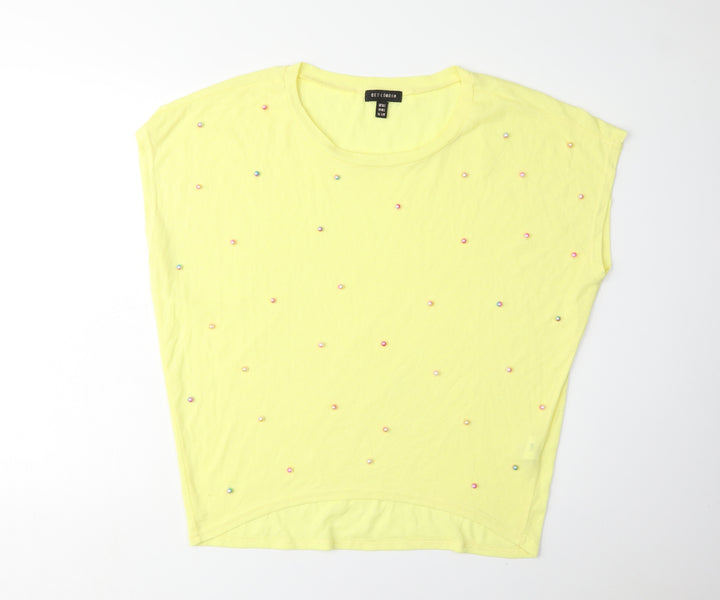 QED London Women's Yellow Beaded Top M/L