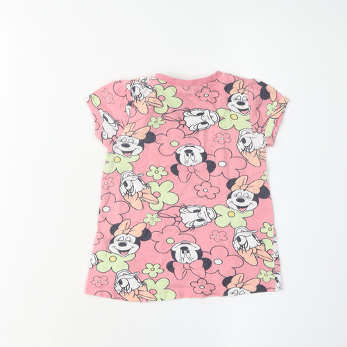 Disney Minnie Daisy Girls Pink Cartoon Graphic Print T-Shirt, 24 Months