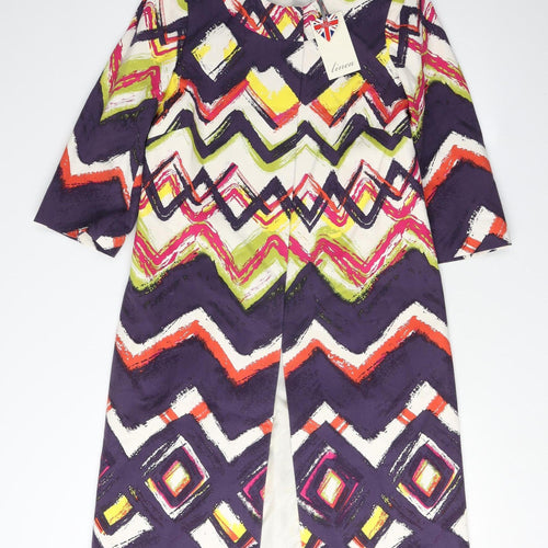 Linea Women's Multicoloured Geometric Coat Size 8