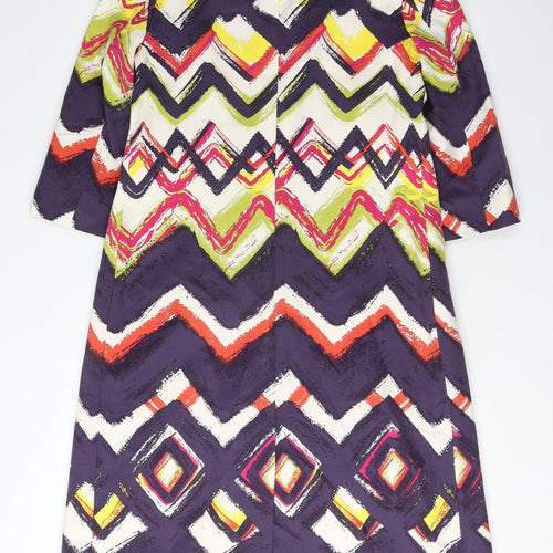 Linea Women's Multicoloured Geometric Coat Size 8