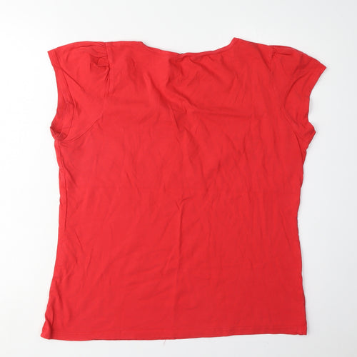 George Women’s Red V-Neck T-Shirt, Size 20, Charity Chic