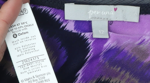 Marks and Spencer Womens Purple Animal Print Tunic Size 12