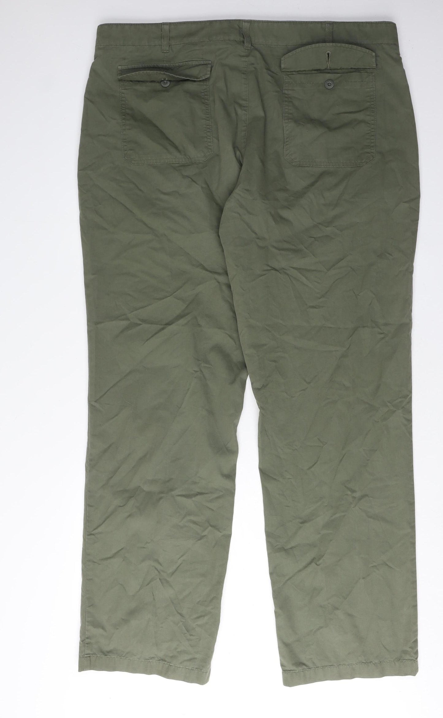 Marks and Spencer Men's Green Casual Trousers, Size 42