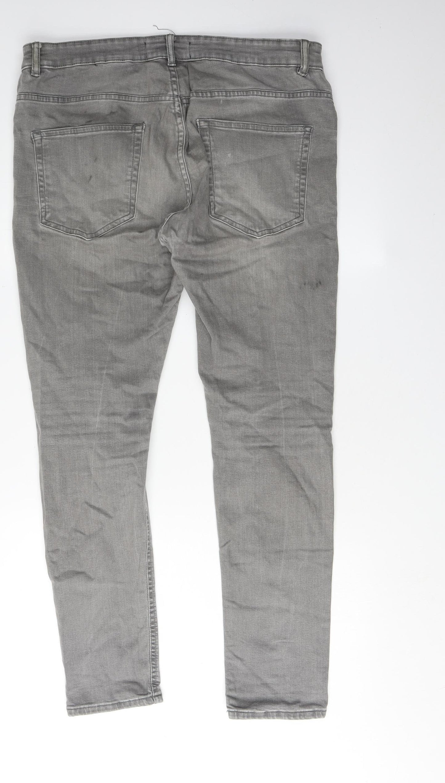 Next Men's Grey Skinny Jeans, Size L, Stylish