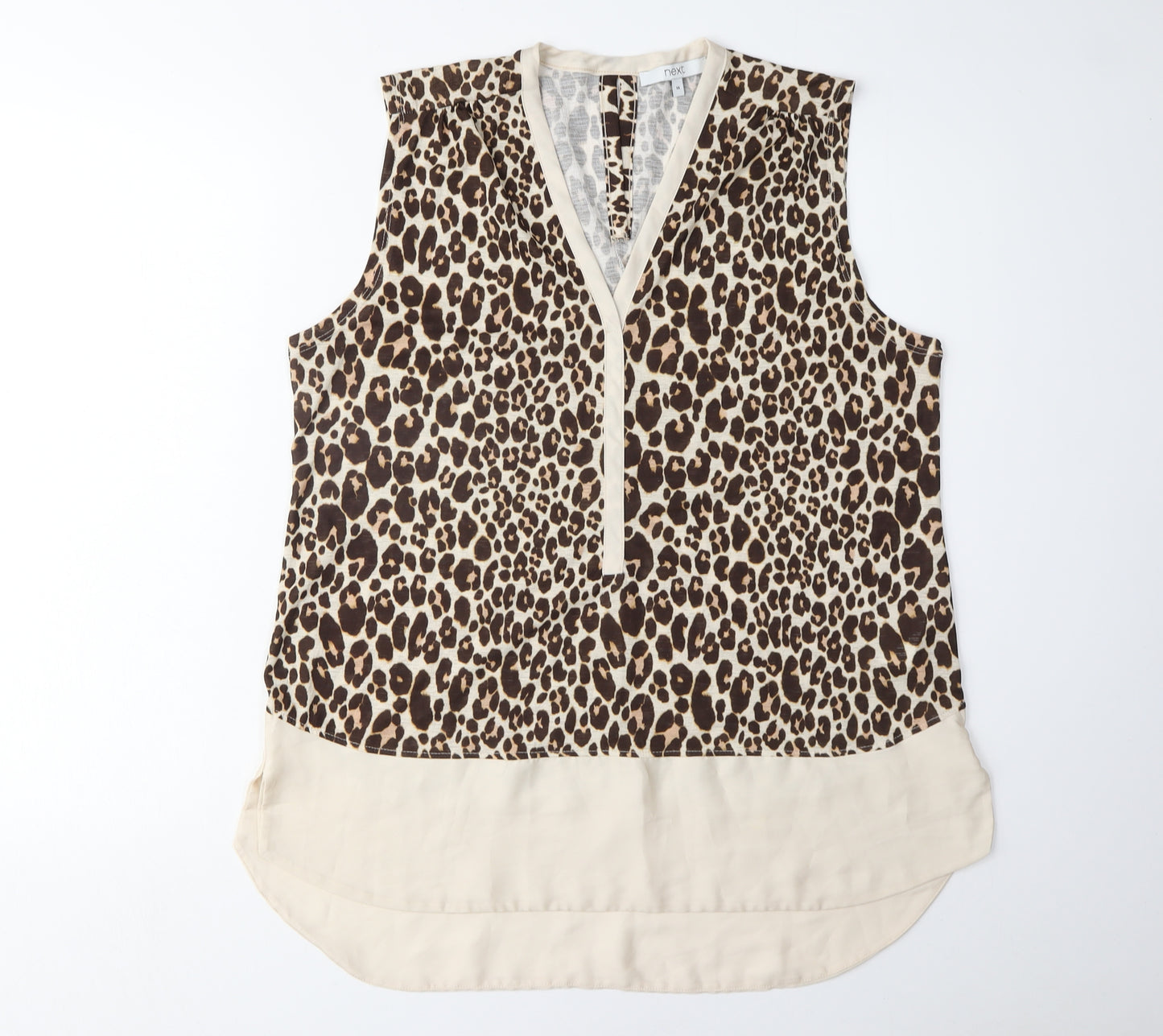 Next Women's Beige Animal Print Sleeveless Blouse 16