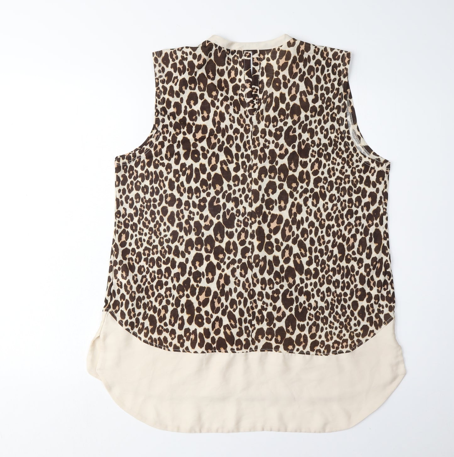Next Women's Beige Animal Print Sleeveless Blouse 16